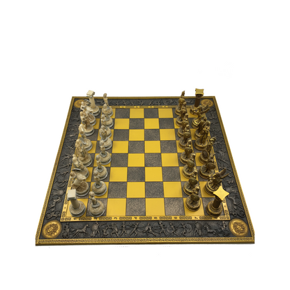 Large Decorative Chess Set with Mythological Pieces