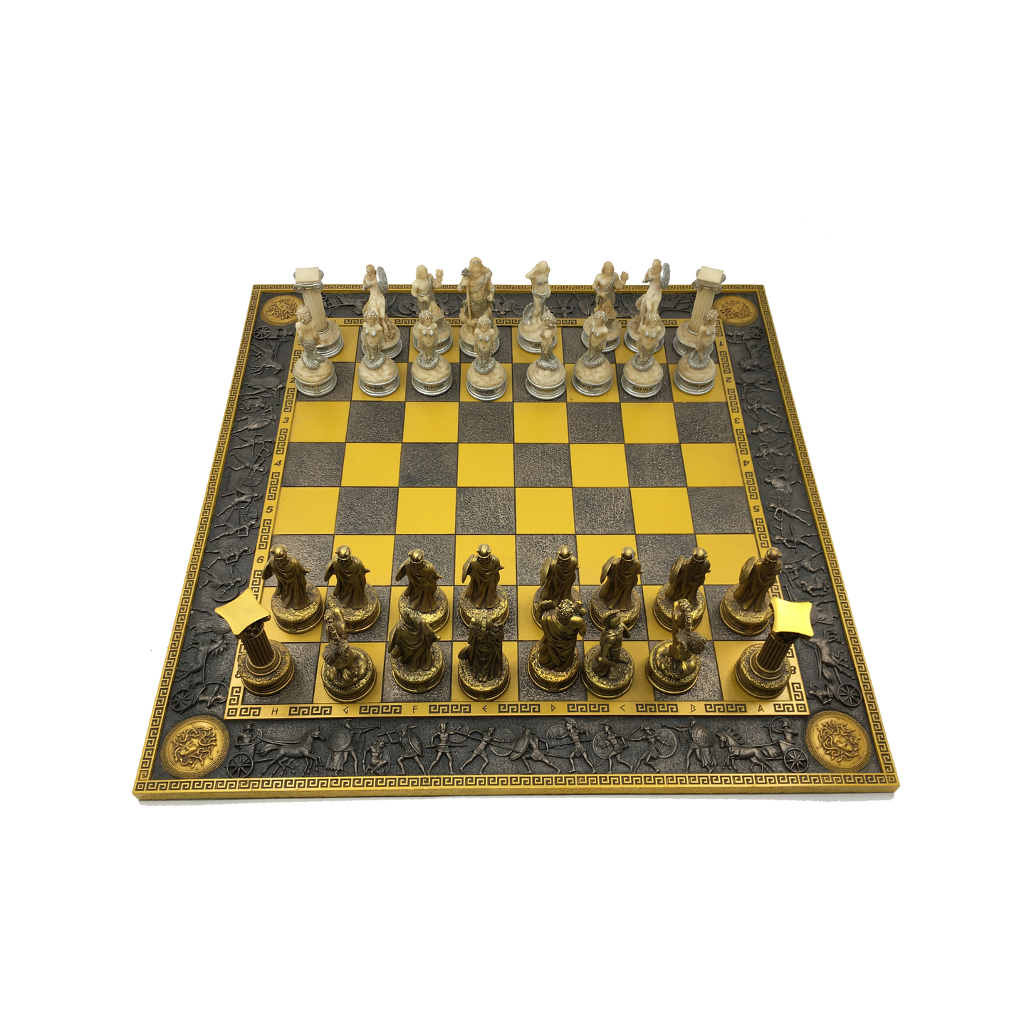 Large Decorative Chess Set with Mythological Pieces