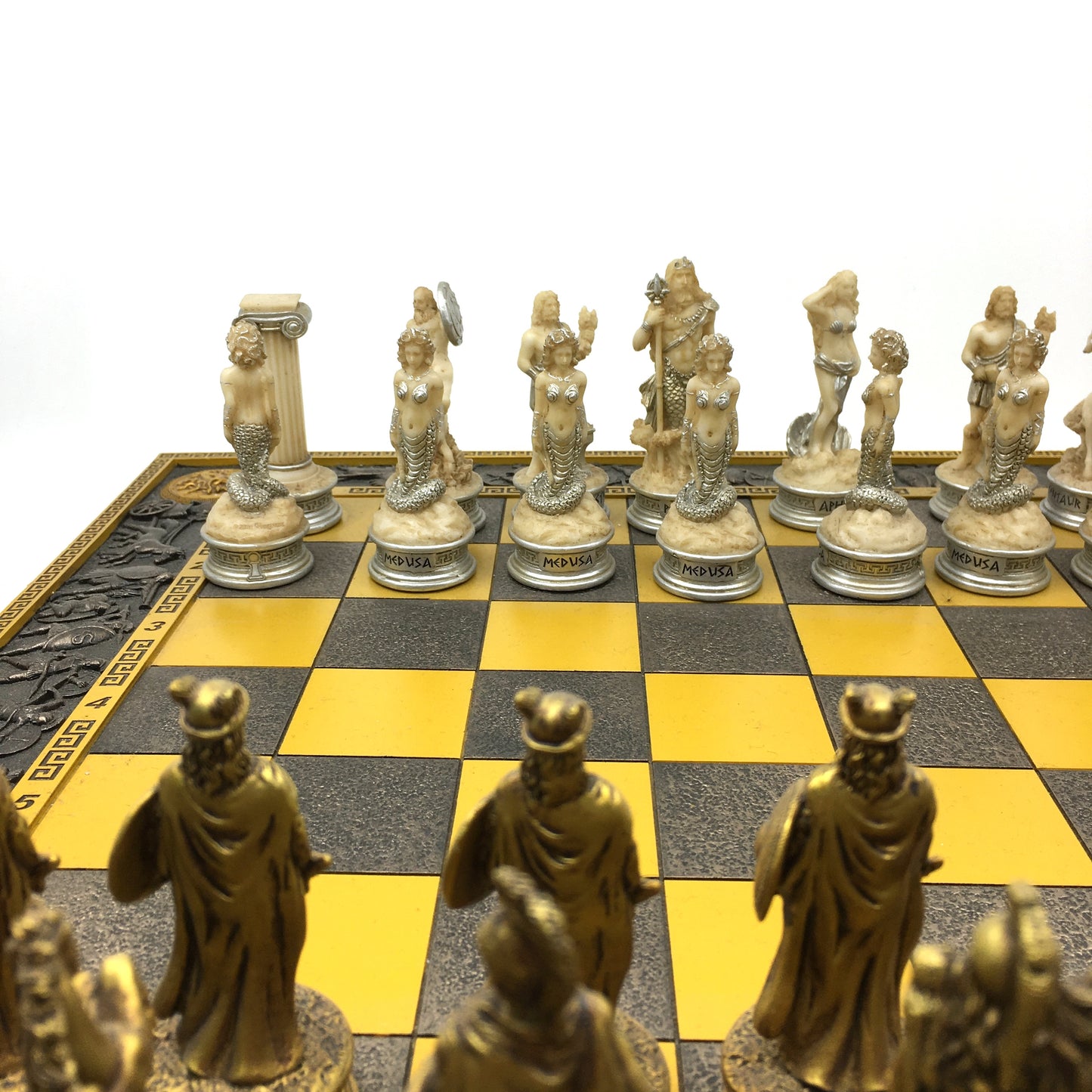 Large Decorative Chess Set with Mythological Pieces