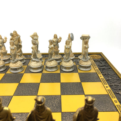 Large Decorative Chess Set with Mythological Pieces