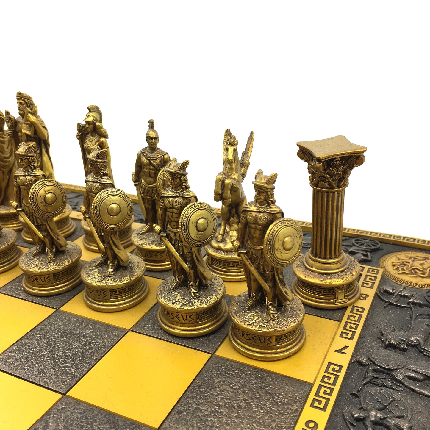 Large Decorative Chess Set with Mythological Pieces