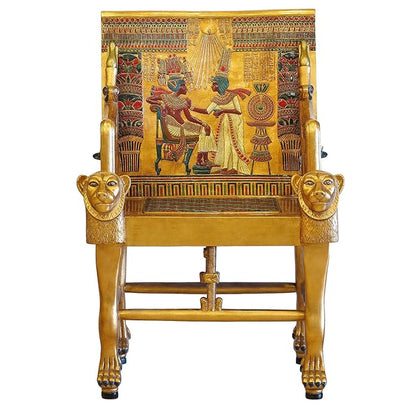 Tutankhamun'un Altın Tahtı Dekoratif Gold Sandalye Koltuk