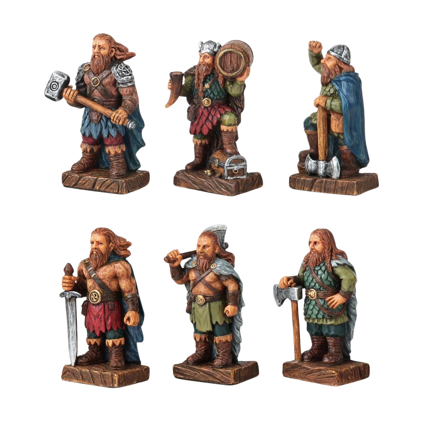 Veronese 6 Parça Renkli Viking Savaşçıları Figür Seti | WU78544AA1