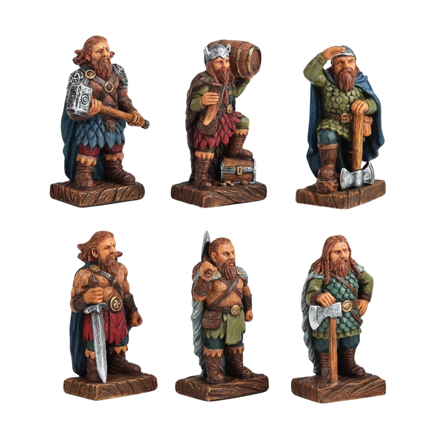 Veronese 6 Parça Renkli Viking Savaşçıları Figür Seti | WU78544AA1