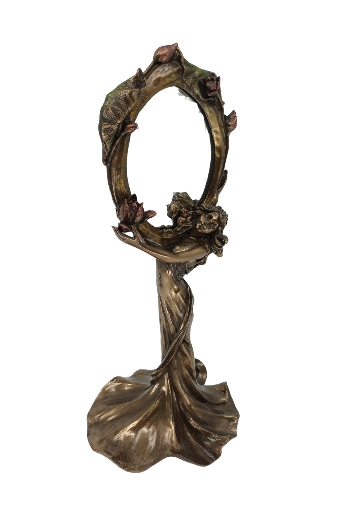 Veronese Art Nouveau Kadın Figürlü Ayaklı Makyaj Aynası - AN10199A4