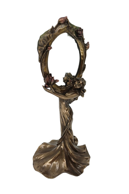 Veronese Art Nouveau Kadın Figürlü Ayaklı Makyaj Aynası - AN10199A4