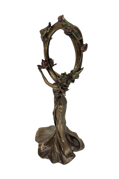 Veronese Art Nouveau Kadın Figürlü Ayaklı Makyaj Aynası - AN10199A4