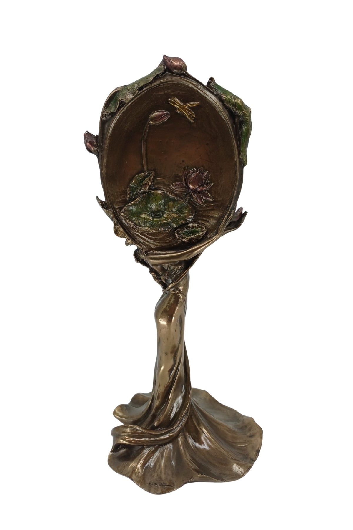 Veronese Art Nouveau Kadın Figürlü Ayaklı Makyaj Aynası - AN10199A4