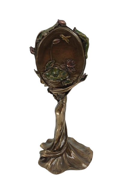 Veronese Art Nouveau Kadın Figürlü Ayaklı Makyaj Aynası - AN10199A4