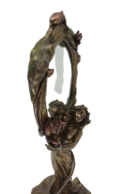 Veronese Art Nouveau Kadın Figürlü Ayaklı Makyaj Aynası - AN10199A4