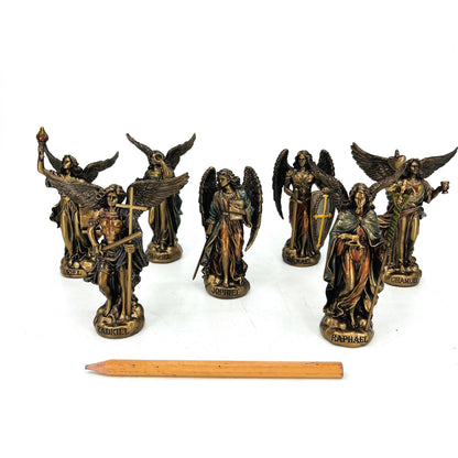 Veronese Design 7'li Başmelekler Bronz Küçük Biblo Seti – (WU78392YP)