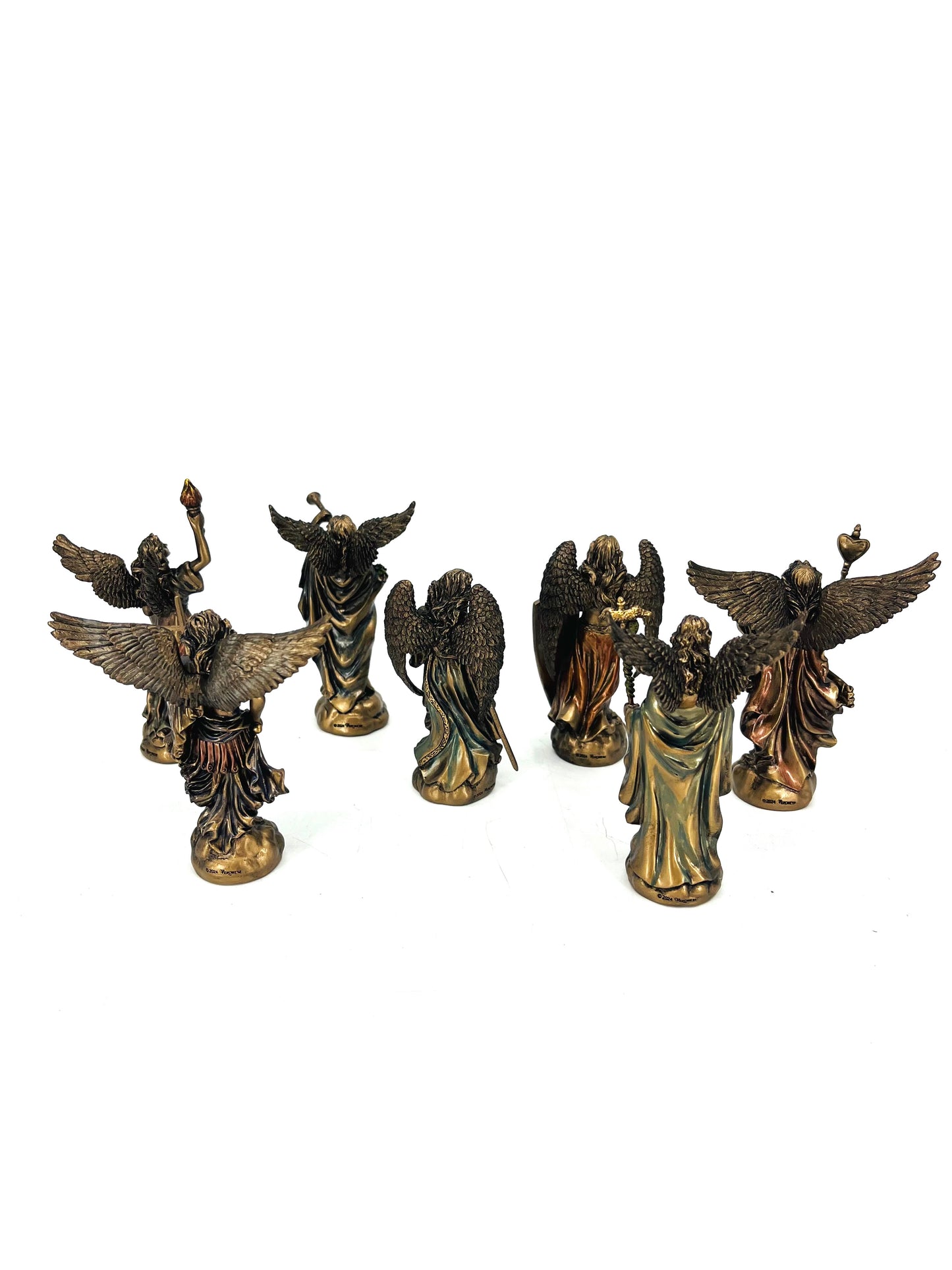 Veronese Design 7'li Başmelekler Bronz Küçük Biblo Seti – (WU78392YP)