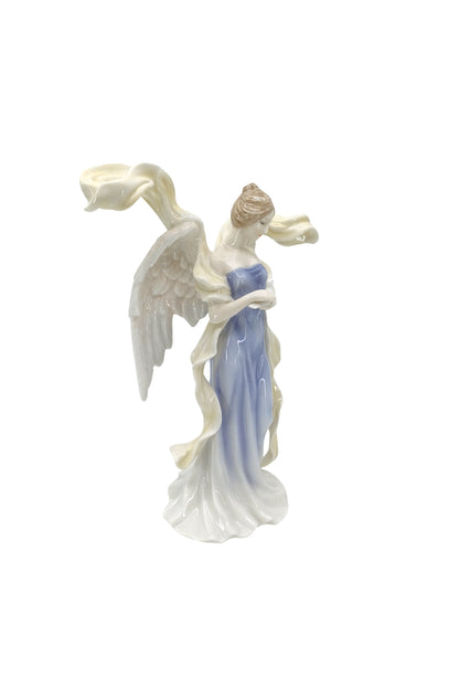 Veronese Güvercin Tutan Kanatları Açık Melek Sırlı Renkli Porselen Biblo - AP20096AA