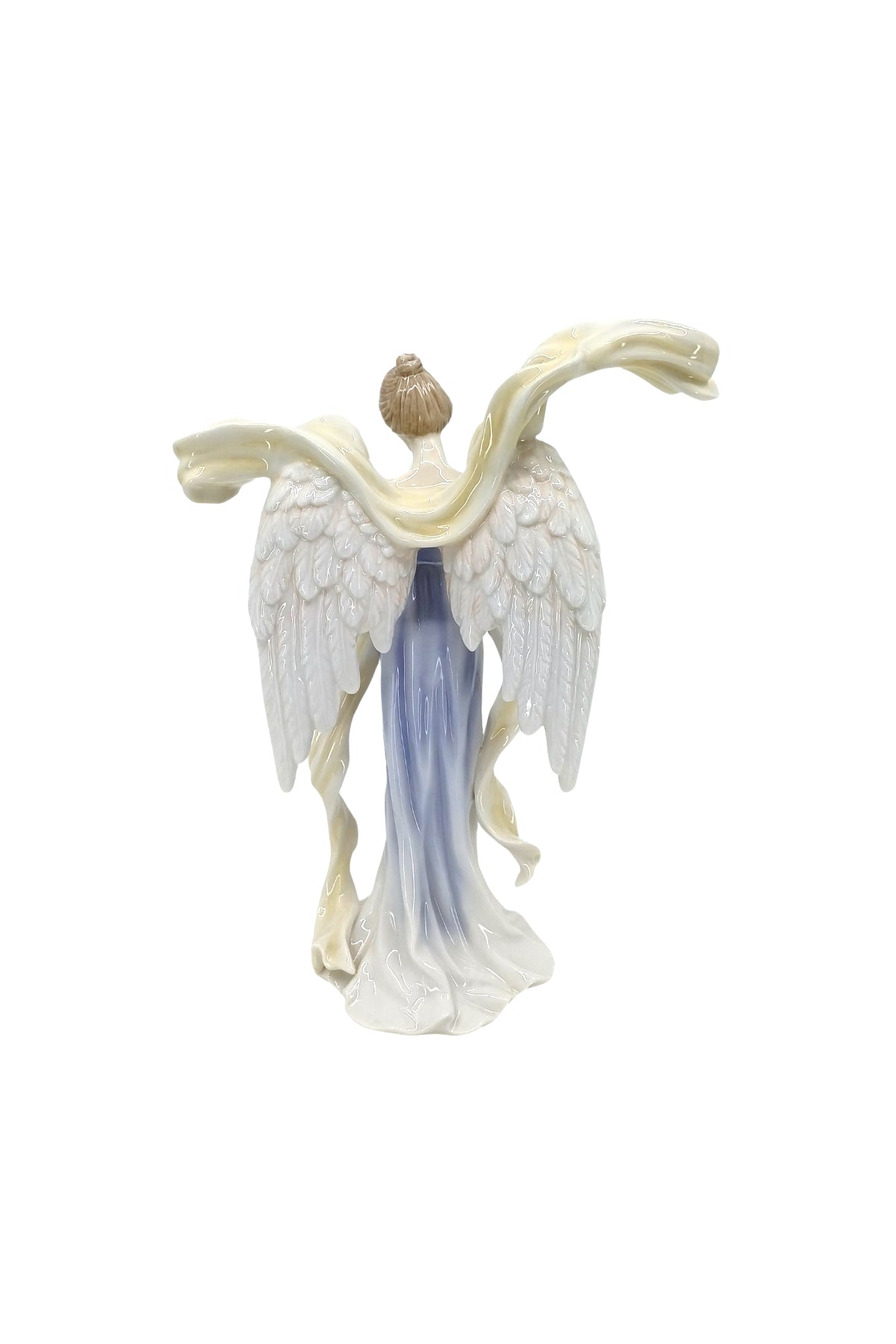 Veronese Güvercin Tutan Kanatları Açık Melek Sırlı Renkli Porselen Biblo - AP20096AA