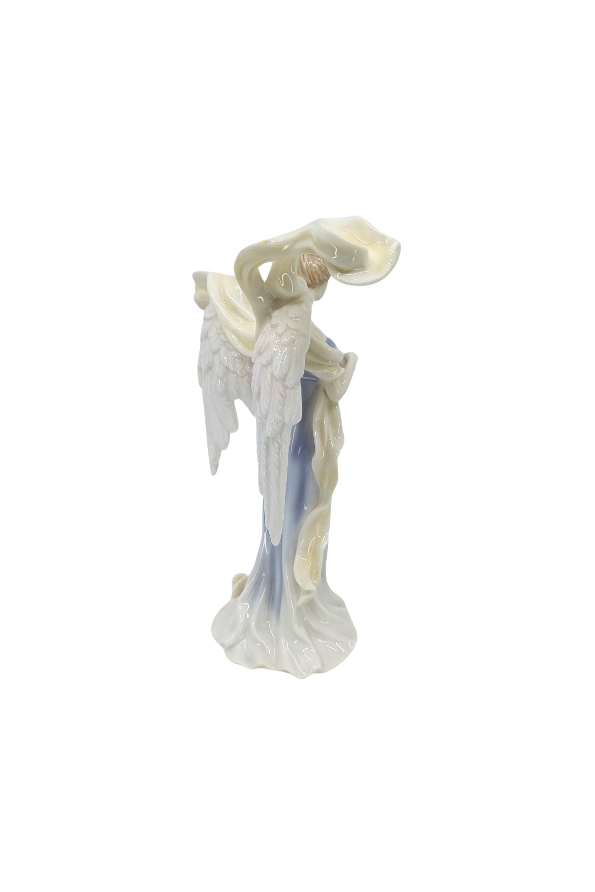 Veronese Güvercin Tutan Kanatları Açık Melek Sırlı Renkli Porselen Biblo - AP20096AA