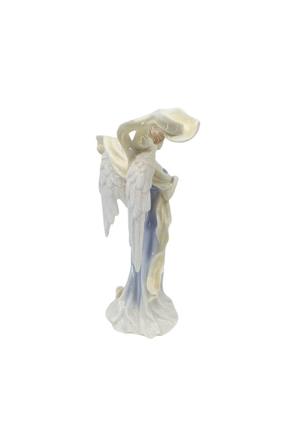 Veronese Güvercin Tutan Kanatları Açık Melek Sırlı Renkli Porselen Biblo - AP20096AA