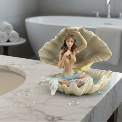 Veronese İstiridye İçinde Renkli Deniz Kızı Biblosu - WU77226AA