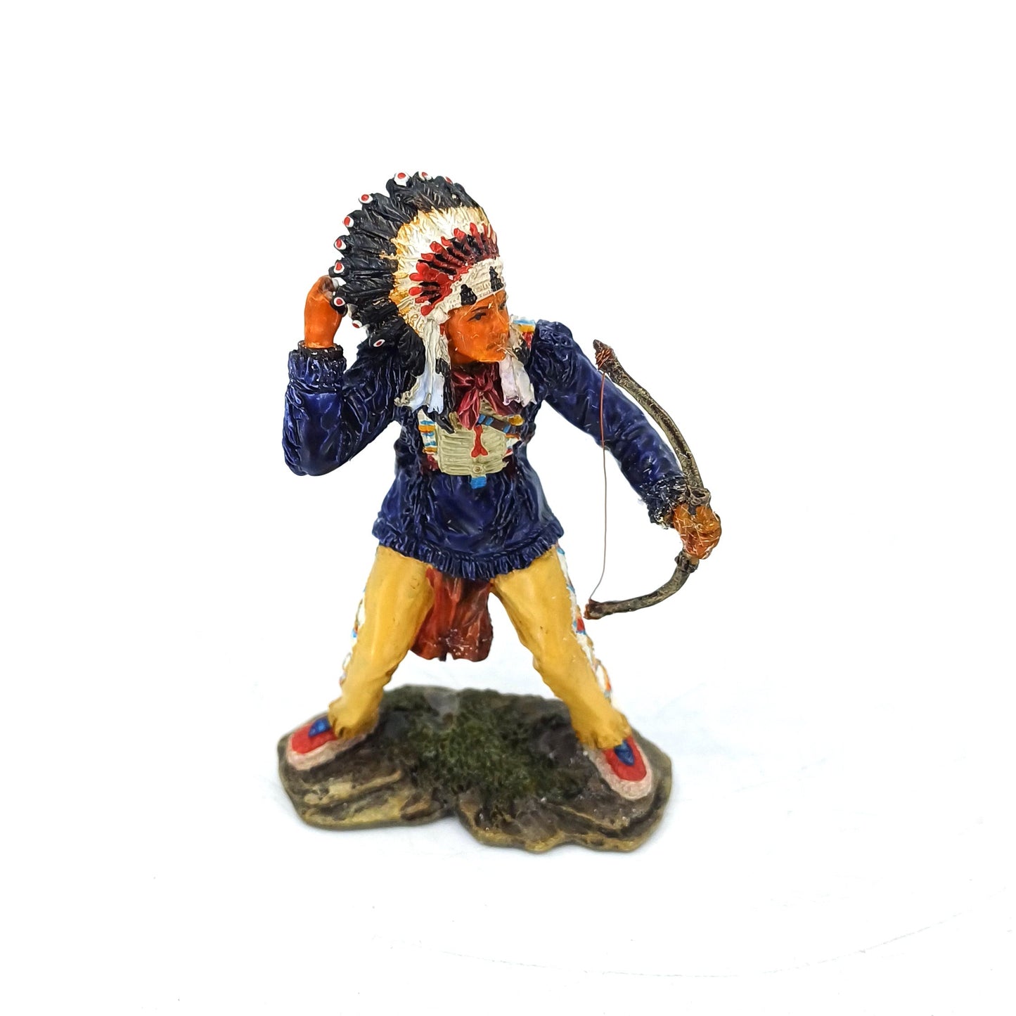 Veronese Kızılderili Savaşçı Kurşun Asker Figür 8 cm | AT08670AG
