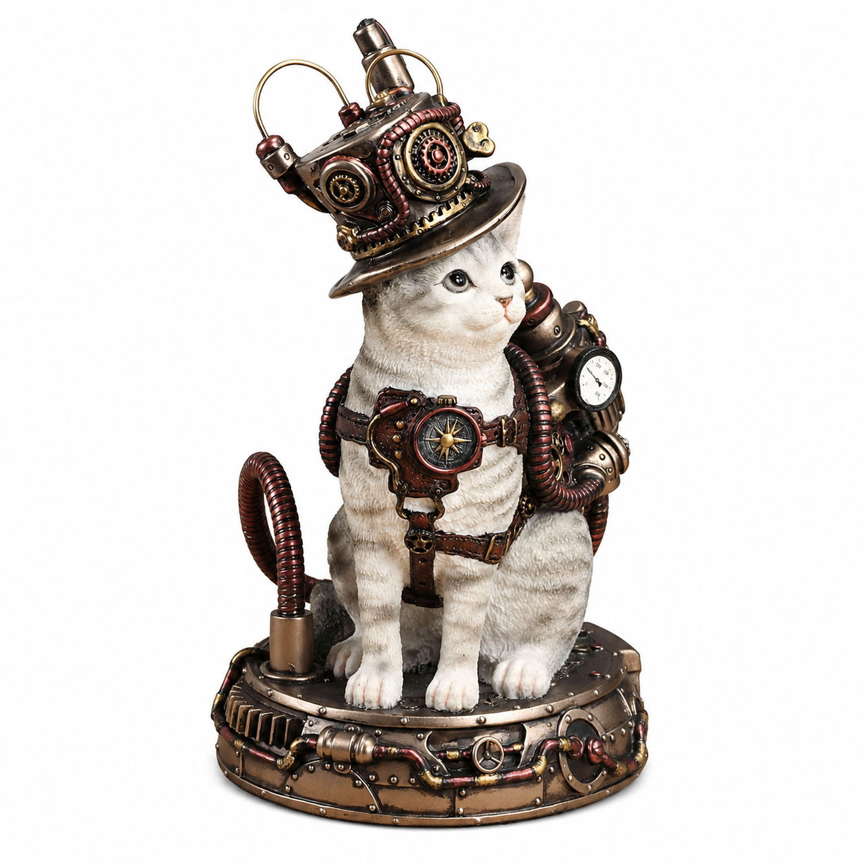 Veronese Steampunk Mekanik Şapkalı Kedi Biblosu | WU78054AA