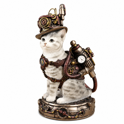 Veronese Steampunk Mekanik Şapkalı Kedi Biblosu | WU78054AA