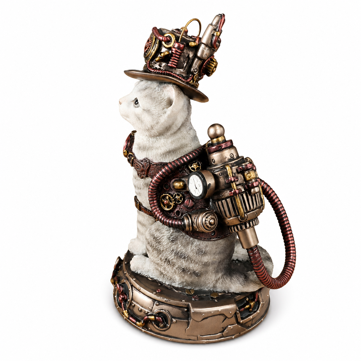 Veronese Steampunk Mekanik Şapkalı Kedi Biblosu | WU78054AA