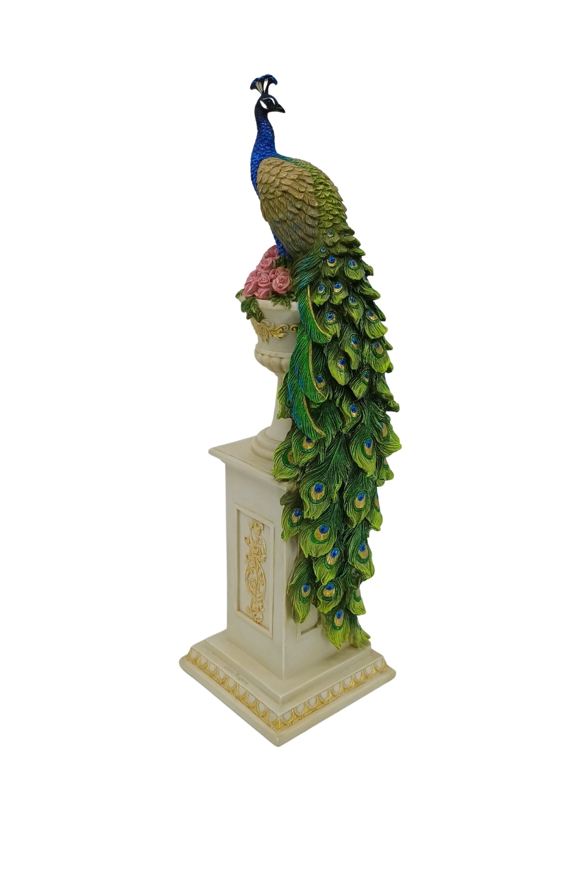 Veronese Tavuskuşu Biblo Antik Sütun Üstünde – WU78180AA