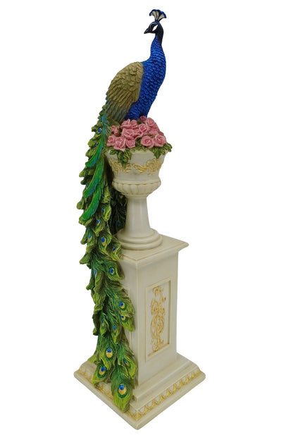 Veronese Tavuskuşu Biblo Antik Sütun Üstünde – WU78180AA