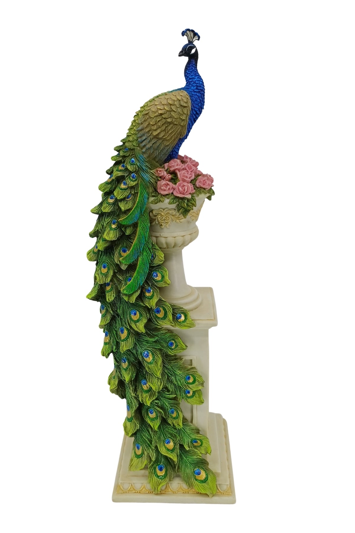 Veronese Tavuskuşu Biblo Antik Sütun Üstünde – WU78180AA