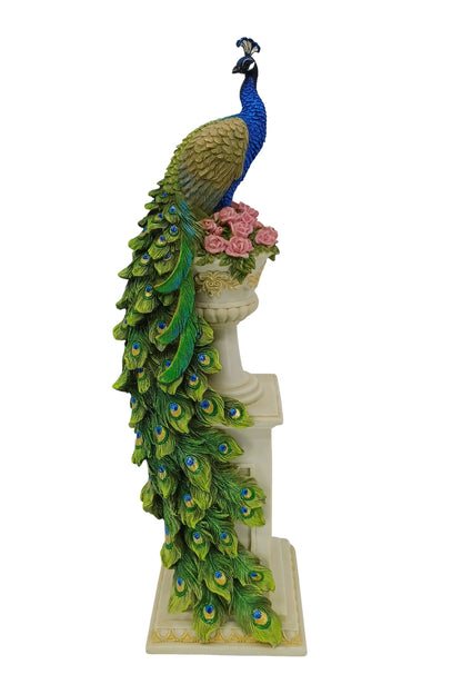 Veronese Tavuskuşu Biblo Antik Sütun Üstünde – WU78180AA