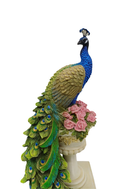 Veronese Tavuskuşu Biblo Antik Sütun Üstünde – WU78180AA